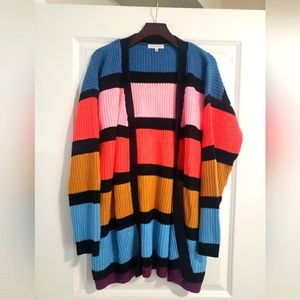 Woven Hearts Rainbow Striped Cardigan